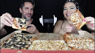 ASMR PIZZA HUT BIG DINNER BOX WITH MY HUSBAND! (eating sounds, no talking, mukbang)