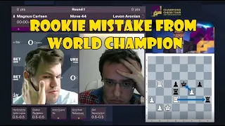 Magnus Carlsen makes a rookie mistake against Aronian