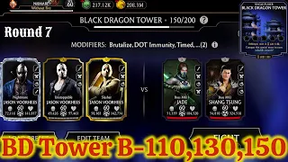 Black Dragon Tower Boss Battle 110, 130 & 150 Fight + Reward MK Mobile | Round 7