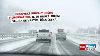 Obrovské přívaly sněhu v Chorvatsku. Je to hrůza, bojím se, jak se vrátím, říká Češka
