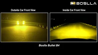 Boslla B4 3 Colors 4 Modes LED Headlight Bulbs | Inside & Outside Front View