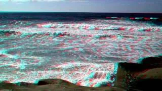 3D Anaglyph Video La Jolla San Diego Californis Beach