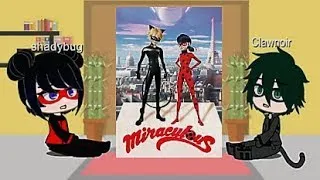 ShadyBug and ClawNoir react to Ladybug and chatnoir ll Gacha Club ll MLBll