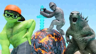 The Mischievous Baby King Kong Caused Great Harm. Godzilla And NickHulk Caught The Fireball