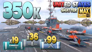 Авианосец США: 350к на карте Shatter - World of Warships