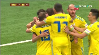 АСТАНА - ВАЛЛЕТТА 2-0.ГОЛ ЛОГВИНЕНКО