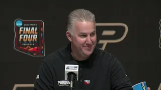 Edey, Loyer, Jones and Head Coach Matt Painter After Final Four Win Over NC State