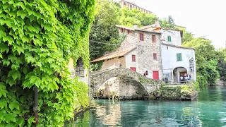 NESSO village and its waterfall (Orrido di Nesso) -Lake Como, Italy