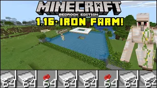 1.16 EASY IRON FARM TUTORIAL! | Minecraft Bedrock | [Xbox/PS4/MCPE/Nintendo Switch/Windows10)