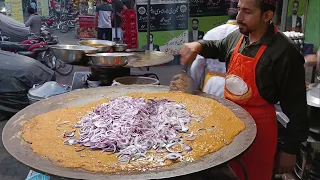 Onions & egg Big Dish Lentils fry - Street food pakistan