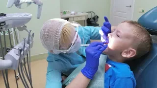 My brother at the dentist 😱 Treatment of caries of primary teeth 😬 AOneCool