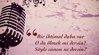 Bir şarkı istiyorum kardeş senden,son bi şarkı. Bir ihtimal daha var o da ölmek mi dersin?