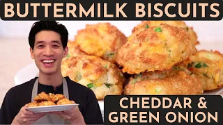 The BEST Cheddar Green Onion Biscuits Ever (Easy & Quick) - BUTTERMILK DROP BISCUITS | Danlicious