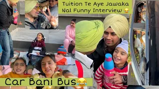 Tuition Te Aye Jawaka Nal Funny Interview😂 | Car Bani Bus😁 | Navhappy Bhullar