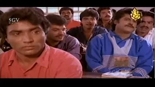 Jaggesh lie to Lecturer for coming late to College | Bank Janardhan | Comedy Scenes Kannada