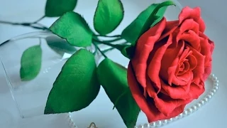 Роза на стебле из фоамирана