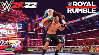 Brock Lesnar Dominates a 30-Man Royal Rumble Match | WWE 2K22 | 4K