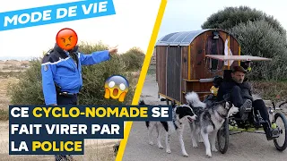 Max s'est construit un vélo-roulotte pour faire le tour de France avec ses 2 chiens