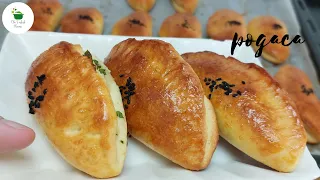 Turkish Pogaca Recipe - Curd Cheese & Parsley Baked Bread