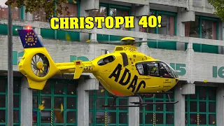 [AUGSBURG] - LANDUNG & START Rettungshubschrauber Christoph 40 + Notarztzubringer RTW BF Augsburg!