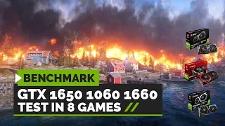 GTX 1650 vs GTX 1060 vs GTX 1660 Test in 8 Games