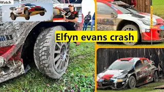 Elfyn evans crash video: WRC Central European Rally 2023 |Saturday Morning Loop Explains Evans Crash