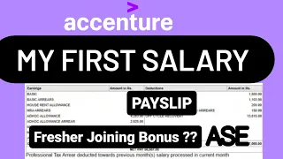 My First In-Hand Salary in Accenture | ASE | Fresher | Payslip | Salary Breakdown✔️