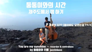 둥둥이와 잼하기(@제주도)  - you are my sunshine - Recorder & Contrabass by jazzinbass & 둥둥 @제주도