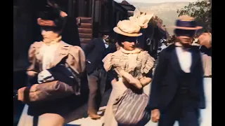 Lumiere Brothers Film dated 1896 Colorized -  The movie that "made the audience run"