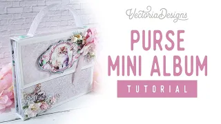Purse Mini Album Tutorial | Cute Kitties Crafting Printables Kit | Pop Up Elements