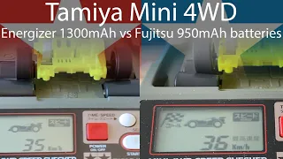 Tamiya Mini 4WD Energizer 1300mAh vs Fujitsu 950mAh Batteries