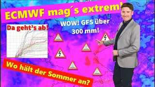 RADIKALER Wetterwechsel: Das sind krasse Wetterkarten: Mega-Schütte, bis 300 mm! Pfingsten Unwetter!