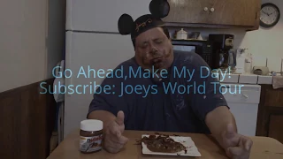 Joey's World Tour Eats Nutella BACKWARDS