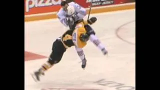 every third frame of a Mike Moffat hit on Hunter Smith--perfectly executed defensive open ice hit