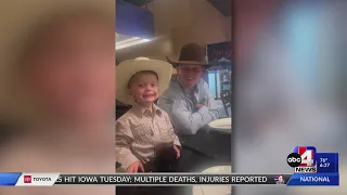 Rodeo world shows support for young boy fighting for life after being rescued from river