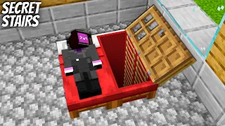 I found a SECRET PASSAGE in BED with TV WOMAN in Minecraft ! SECRET DOOR inside BED !