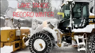 PLOWING 4 FEET OF FRESH SNOW AND IT JUST KEEPS COMING! - Lake Tahoe - California - CAT 938M