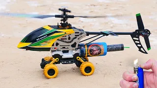 Experiment: RC Helicopter vs XXL Rocket