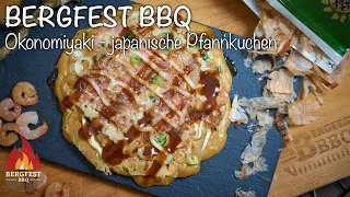 Okonomiyaki Rezept  - Japanischer Pfannkuchen mit Bonito Flocken von der Feuerplatte #BERFESTBBQ
