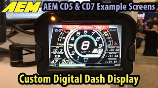 AEM CD5 And CD7 Digital Dash Display Screen Examples