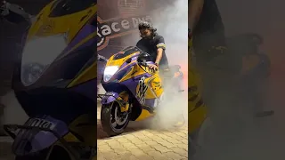 Hayabusa Super Bike par Burnout kiya🥵💜