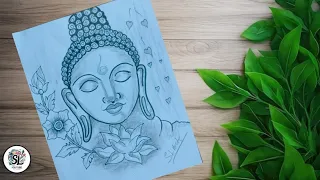 How to draw Lord Gautam Buddha👌with marker art by SL official #art#buddha#shorts#viralvideo#reels