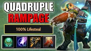 +100% Lifesteal with Duel + Berserker's Blood [Always Full HP 4x Rampage Imba] Dota 2 Ability Draft