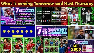 What is coming on Tomorrow & Thursday in eFootball 24, POTW, 7th Anniversary Free Coins & Free Epic