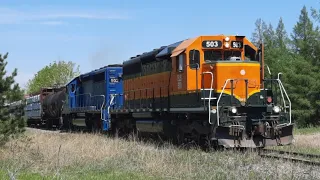 Former BNSF SD40-2 leads an ELS Freight on ex-Milwaukee Road trackage in Wisconsin