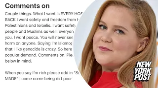 Amy Schumer reacts after backlash over Israeli-Palestinian conflict remarks