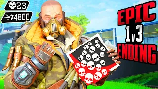 CAUSTIC 23 KILLS & 4800 DMG IN 1V3 ENDING GAME (Apex Legends Gameplay)