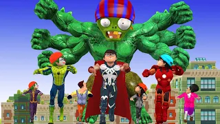 superheroes invite zombies to play adventure games and impossible endings - Scary Teacher 3D