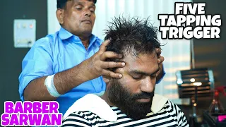 ASMR HEAD MASSAGE | FIVE TAPPING TRIGGERS FOR RELAXING SLEEP  💈 INDIAN BARBER💈