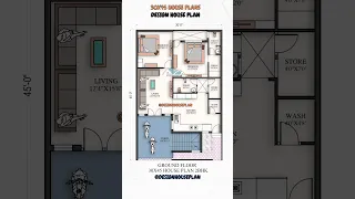 30x45 house plan east face #2bhk #3bhk #houseplan #3d #interiordesign #eastfacing #floorplan #viral